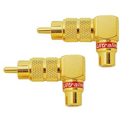 ULTRALINK Ultralink Long-Body Right-Angle Adapter - RCA Male to RCA Female