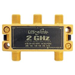 ULTRALINK Ultralink Pro-4 4-way Signal Splitter - 4-way - 2GHz - Signal Splitter