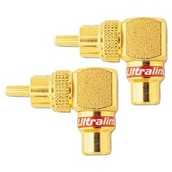 ULTRALINK Ultralink Short-Body Right-Angle Adapter - RCA Male to RCA Female