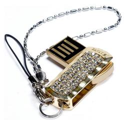 Cyanics i-Passion Crystal Gold 2 GB USB Flash Drive with Swarovski Crystals