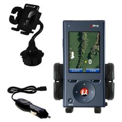 Gomadic uPro uPro Golf GPS Auto Cup Holder with Car Charger - Uses TipExchange