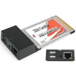 STARTECH.COM 10/100 ETHERNET + USB 2.0 SLOT SAVER CARDBUS CARD