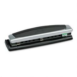 Swingline/Acco Brands Inc. 10-Sheet Precision Pro™ Adjustable 2-3 Hole Punch, 9/32 Dia., Black/Silver (SWI74037)