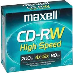 Maxell 10 X CD-RW - 650 MB ( 74MIN ) 4X - SILVER - STORAGE MEDIA