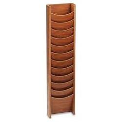 Buddy Products 12-Pocket Literature Display Wall Rack, Cherry (BDY61217)