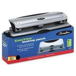 Acco Brands Inc. 12-Sheet EasyView™ Desktop Punch, 9/32 Diameter Holes, Black (SWI74063)