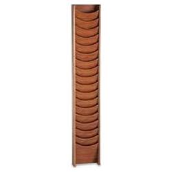 Buddy Products 18-Pocket Literature Display Wall Rack, Cherry (BDY61317)