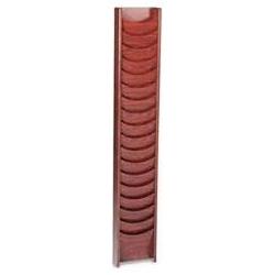 Buddy Products 18-Pocket Literature Display Wall Rack, Mahogany (BDY61316)