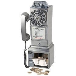 Crosley 1950's Pay Phone - Brushed Chrome - - CR56-BC