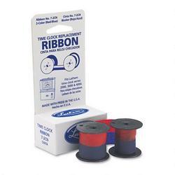 Lathem Time 2-Color Replacement Ribbon for 1221 & 4001 Time Recorders, Blue/Red Ink (LTH72CN)