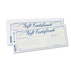Rediform Office Products 2-Part Carbonless Gift Certificates with Envelopes, Blue on Yellowith Gold, 25 Sets/Pack (RED98002)