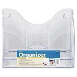 Deflecto Corporation 3-Tier Document Organizer, Desktop/Wall Mount, 13-3/8w x 3-1/2d x 11-1/2h, Clear (DEF390201)