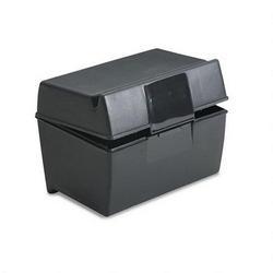 Esselte Pendaflex Corp. 3 x 5 Plastic Index Card File Box with Top Groove, 300-Card Capacity, Matte Black (ESS01351)