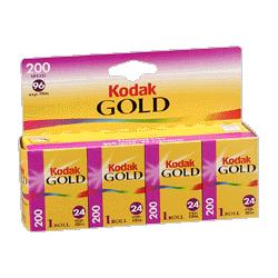 Eastman Kodak Film 35 mm Gold Film, 200 Speed, 24 Exposure, 4 Rolls, Color (KOD1630961)