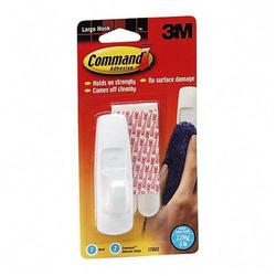 3M Large Reusable Command Adhesive Strip Hook - 1 Hook - 5 lb Capacity - White