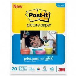 3M CO 3M Post-It Adhesive Photo Paper - Letter - 8.5 x 11 - 45lb - Semi Gloss - 20 x Sheet