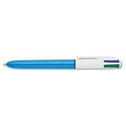 Bic Corporation 4-Color™ Ballpoint Pen, Retractable, 1.0mm, Med. Point, Asst. Ink, Blue Barrel (BICMM11)