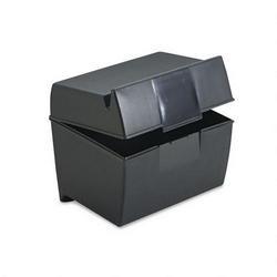 Esselte Pendaflex Corp. 4 x 6 Plastic Index Card File Box with Top Groove, 400-Card Capacity, Matte Black (ESS01461)