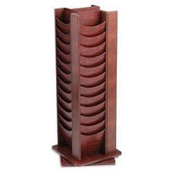 Buddy Products 48-Pocket Literature Display Floor Stand, Rotary, Mahogany (BDY61516)