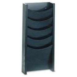 Buddy Products 5-Pocket Literature Display Wall Rack, Black (BDY06114)