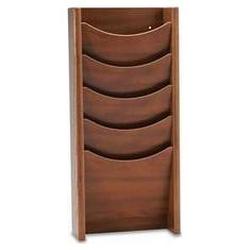 Buddy Products 5-Pocket Literature Display Wall Rack, Cherry (BDY61117)