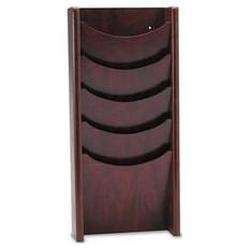 Buddy Products 5-Pocket Literature Display Wall Rack, Mahogany (BDY61116)