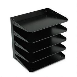 Mmf Industries 5-Tier Multi-Tier Steel Organizer, Letter Size, 12 x 8-3/4 x 12-1/8, Black (MMF26425LBLA)