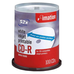 IMATION ENTERPRISES CORP 52X CD-R 700 MB/80 MIN 100 PACK .