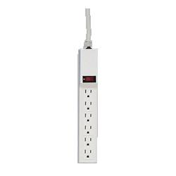 Compucessory 6 Outlet Power Strip, Built-in Circuit Breaker, 15 Cord (CCS55157)