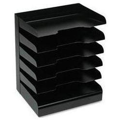 Buddy Products 6-Tier Desk Tray/Sorter, Steel, Letter Size, Black (BDY4064)