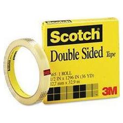 3M 665 Double-Sided Film Tape without Liner, 1/2 x 1296 , 3 Core (MMM665121296)