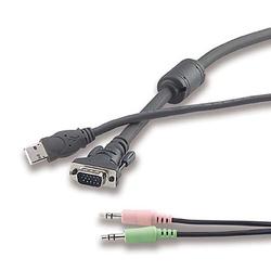 BELKIN COMPONENTS 6FT KVM USB W/AUDIO CABLE USB AB HDDB15M TO HDDB15F