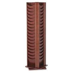 Buddy Products 72-Pocket Literature Display Floor Stand, Rotary, Mahogany (BDY61616)