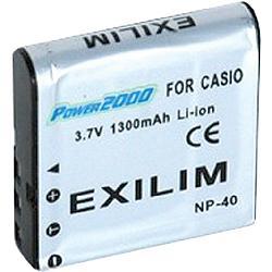 Power 2000 ACD-235 Lithium-Ion Battery (3.7v 1300mAh) Replacement for Casio NP-40 Battery