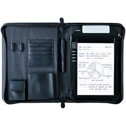 SOLIDTEK ACE CAD PF100 Deluxe Zip Portfolio for DigiMemo - Book Fold - 1.57 x 9.65 x 12.83 - Synthetic Leather - Black