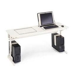 BRETFORD MANUFACTURING ADJ WORK CTR TABLE W/-CASTERS GRY