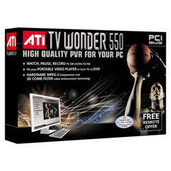 ATI TECHNOLOGIES ATI TV Wonder 550 PCI Personal Video Recorder