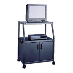 QUARTET AV Cart With Locking Cabinet, 30 x20 x40 , Black (QRT88140)