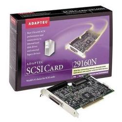 ADAPTEC Adaptec 29160N SCSI Card - - 160MBps - 1 x 50-pin Ultra SCSI - SCSI External, 1 x 68-pin - SCSI Internal, 1 x 50-pin Ultra SCSI - SCSI Internal