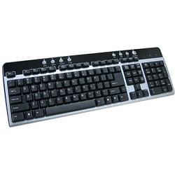 ADESSO Adesso AKB-130PS Multimedia Keyboard - PS/2 - QWERTY - Black, Silver