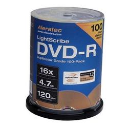 ALERA TECHNOLOGIES Aleratec LightScribe 16x DVD-R Media - 4.7GB - 100 Pack Cake Box