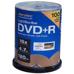 ALERATEC INC Aleratec Lightscribe 16x DVD+R Media - 4.7GB - 100 Pack Spindle