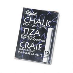 Quartet Manufacturing. Co. Alpha® Nontoxic Low Dust Chalk, White, 12 Sticks per Pack (QRT314005)