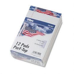 Tops Business Forms American Pride Writing Pads, White, 5 x 8, 50 Sheets/Pad, 12 Pads/Pack (TOP75101)