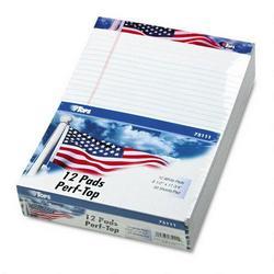 Tops Business Forms American Pride Writing Pads, White, 8-1/2 x 11-3/4, 50 Sheets/Pad, 12 Pads/Pack (TOP75111)