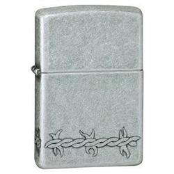 Zippo Antique Silver Plate, Barbed Wire