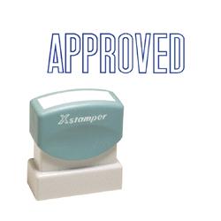 Shachihata Inc. U.S.A. Approved Ink Stamp, 1/2 x1-5/8 , Blue (SHA1008)