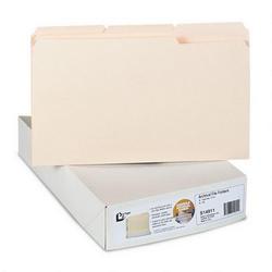 Gussco Manufacturing Archival File Folders, Legal, 1/3 Cut Assorted, Manila, 100/Box (SJPS14911)