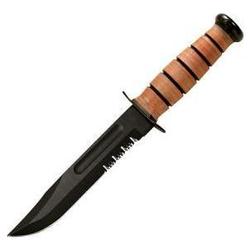 Ka-Bar Army Fighting/utility Knife, Serrated, Leather Sheath