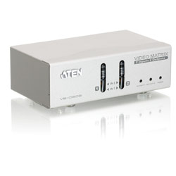 ATEN Aten VS0202 2-Port Video Matrix Switch - 2 x HD-15 Video In, 2 x HD-15 Video Out, 2 x Audio Line In, 2 x Audio Line Out - 1600 x 1200 @ 60 Hz, 800 x 600, 640